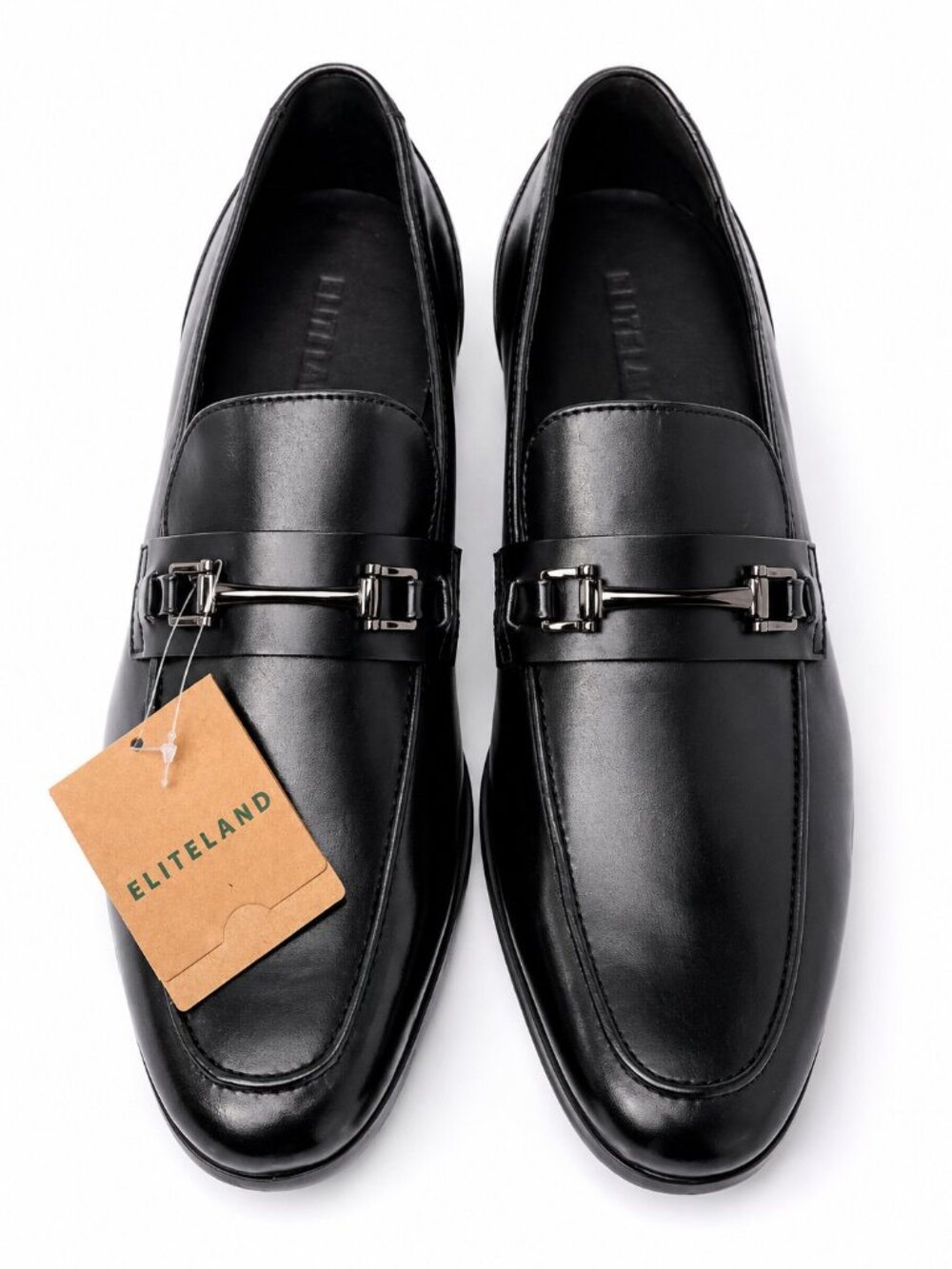 Men's Black Leather Penny Loafers Slip-On Dress Business Formal Shoes